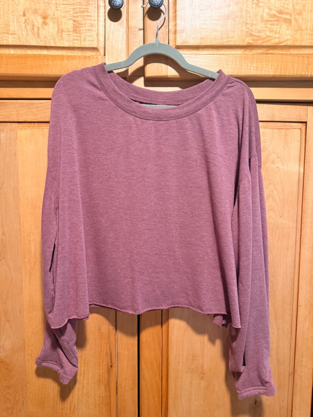 Women's Mauve Long Sleeve Crop Top